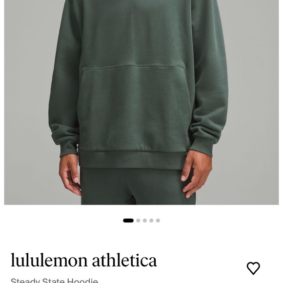 Sold out - Lululemon Steady State Men`s Hoodie Color Dark Forest Size M - NWT - Picture 4 of 6